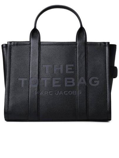 Logo Medium Leather Tote Bag Black - MARC JACOBS - BALAAN 2