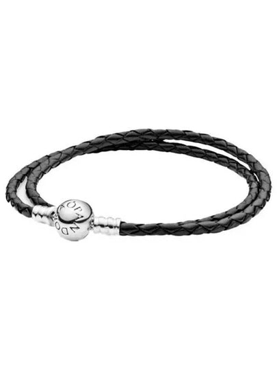 Moments Double Leather Bracelet Black - PANDORA - BALAAN 2