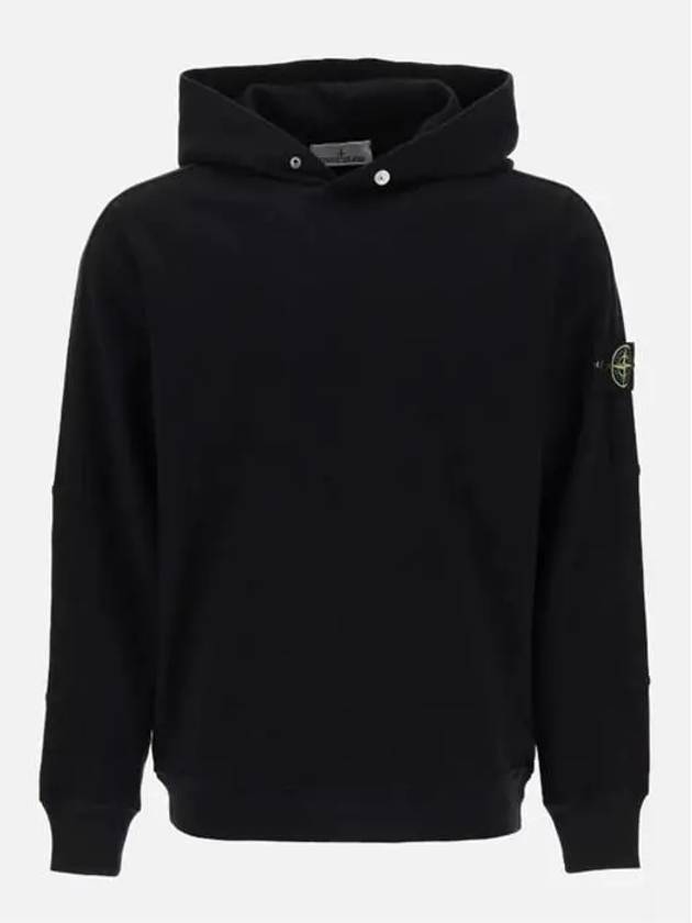 Compass Badge Cotton Hoodie Black - STONE ISLAND - BALAAN 2