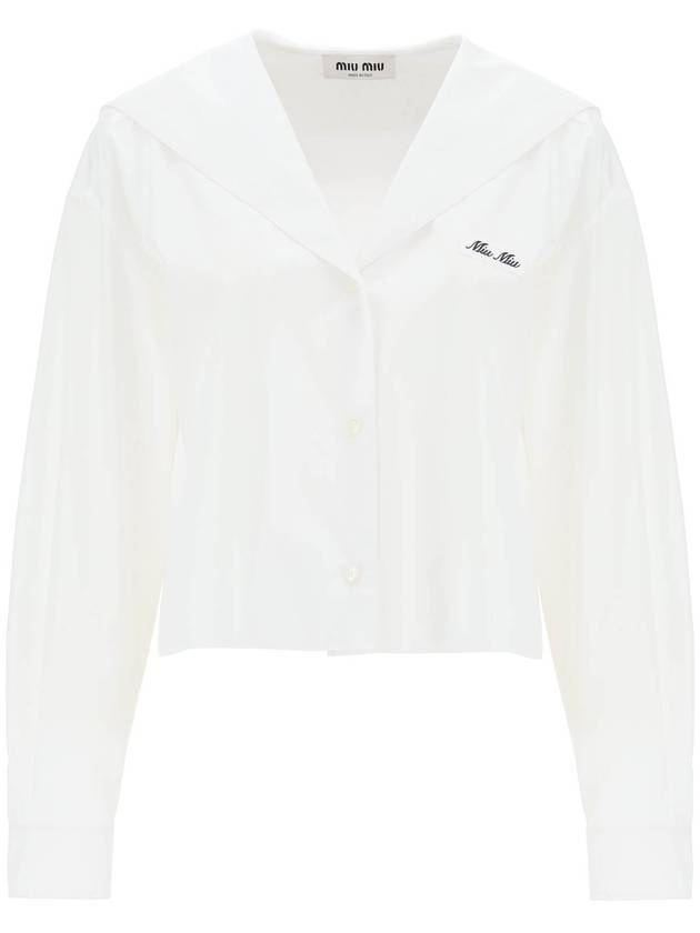 Poplin Shirt White - MIU MIU - BALAAN 2