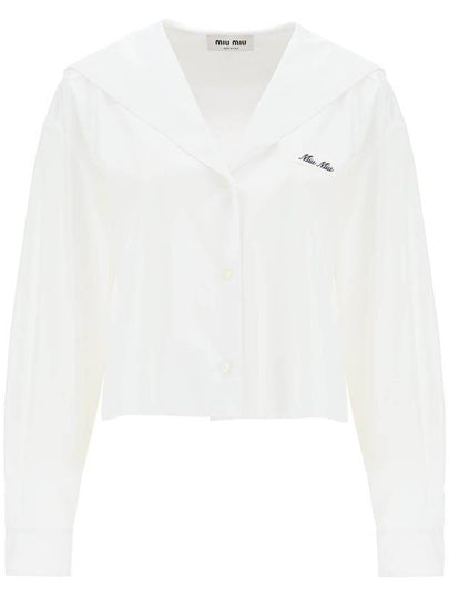 Poplin Shirt White - MIU MIU - BALAAN 2