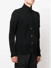 Men's Patch High Neck Lambswool Knit Cardigan Black - STONE ISLAND - BALAAN 4