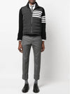 4 Bar Poly Twill Down Vest Charcoal - THOM BROWNE - BALAAN 5