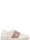 Rockstud Untitled Leather Low Top Sneakers White Pink - VALENTINO - BALAAN 2