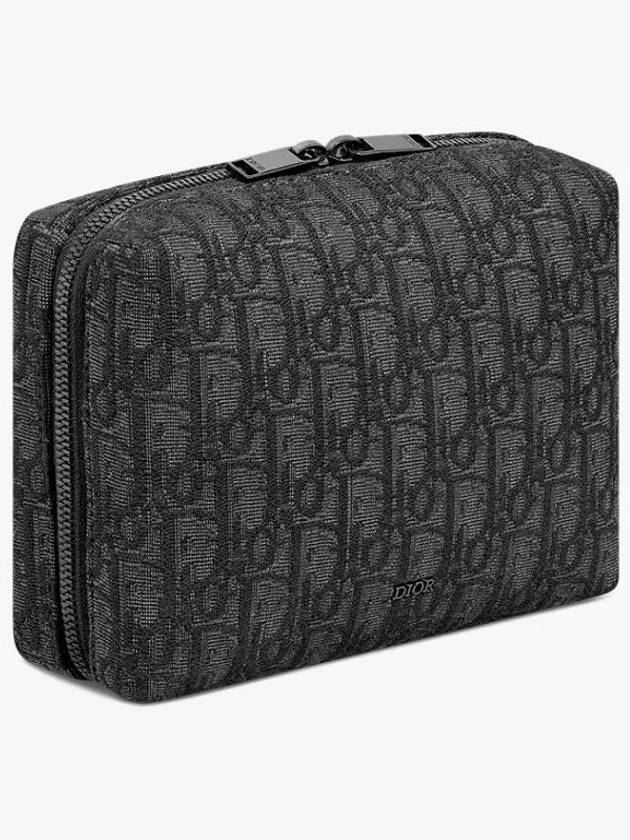 Oblique Jacquard Travel Clutch Bag Black - DIOR - BALAAN 3