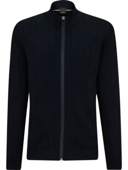 Zardin Knit Zip-Up Cardigan Navy - HUGO BOSS - BALAAN 1