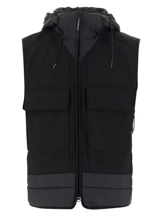 Men's Goggle Hood Padded Vest Black - CP COMPANY - BALAAN.