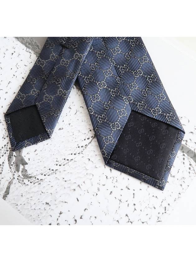 GG Logo Slim Necktie Navy - GUCCI - BALAAN 8