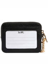 Logo Patch Leather Zipper Card Wallet Black - COACH - BALAAN 6