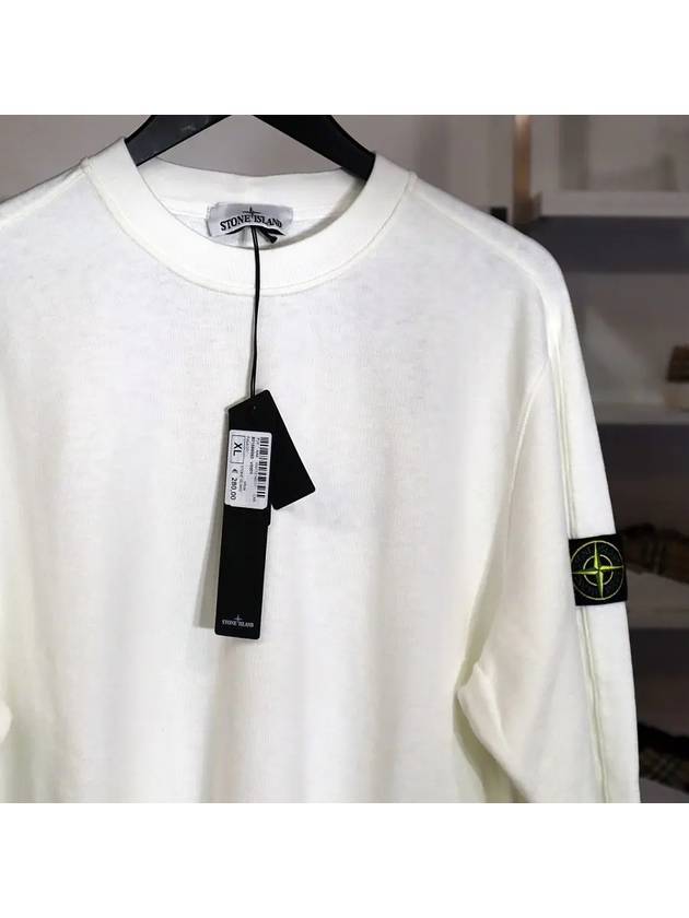 Cotton Crew Neck Sweatshirt White - STONE ISLAND - BALAAN 4