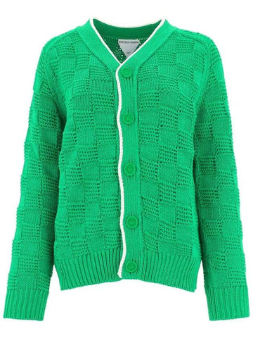 Women's Intrecciato Cardigan Green - BOTTEGA VENETA - BALAAN 1