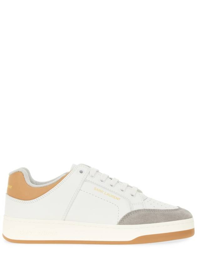 Sl61 Smooth Leather Suede Low Top Sneakers White - SAINT LAURENT - BALAAN 3