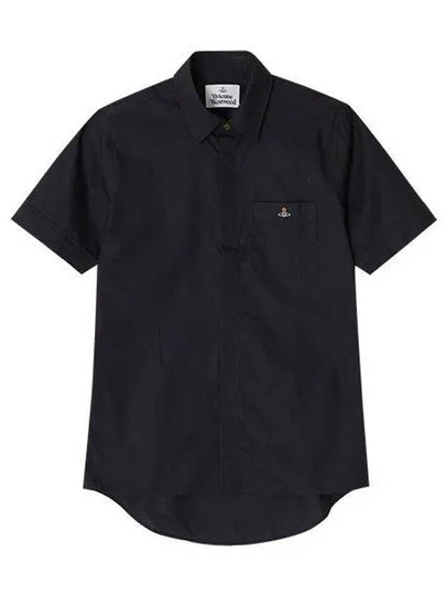 Men's Logo Classic Short Sleeve Shirt Black - VIVIENNE WESTWOOD - BALAAN 2