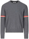 Men's Wool Relaxed Pullover Knit Top Med Grey - THOM BROWNE - BALAAN 2