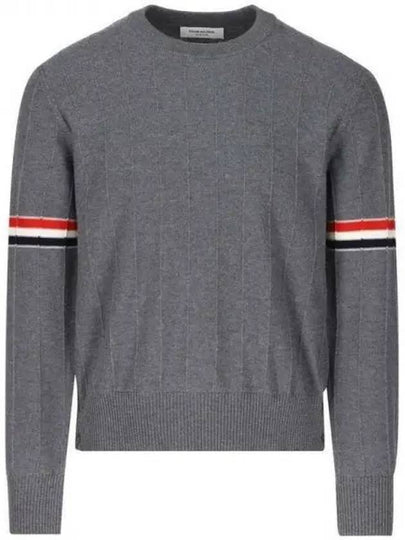 Men's Wool Relaxed Pullover Knit Top Med Grey - THOM BROWNE - BALAAN 2