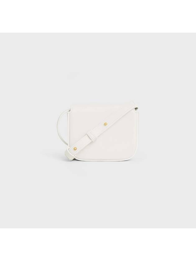 Triomphe Small Shiny Calfskin Cross Bag White - CELINE - BALAAN 4