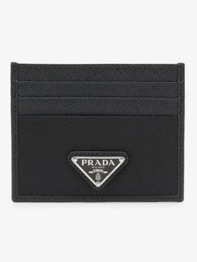 Re-Nylon Saffiano Leather Card Wallet Black - PRADA - BALAAN 2