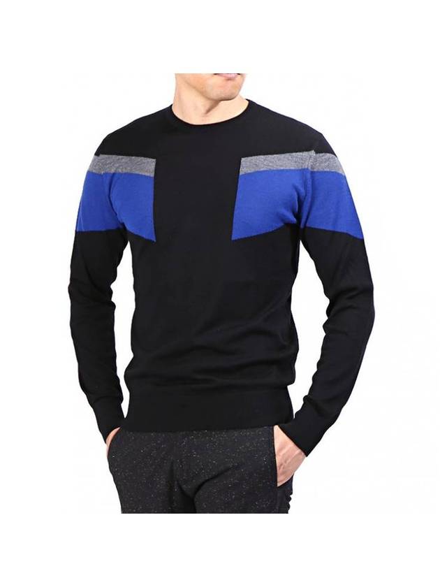 Men's Round Neck Wool Knit Top Black - LES HOMMES - BALAAN 1