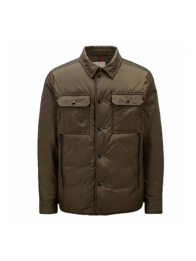 Men s GAGEE Down Shirt Jacket Olive Green - MONCLER - BALAAN 1