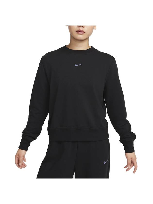 Dri Fit One Crew Neck French Terry Sweatshirt Black - NIKE - BALAAN 1