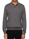 Men's Jerry Wool Long Sleeve Polo Shirt Grey - A.P.C. - BALAAN 3