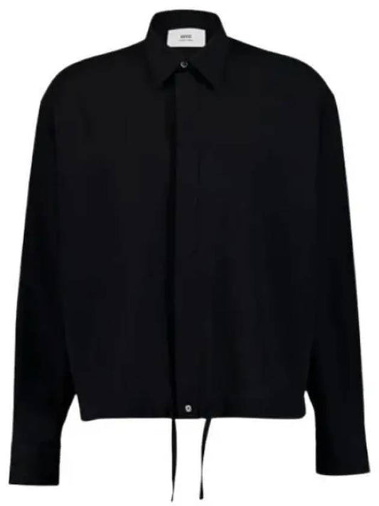 24 Drawstring Long Sleeve Shirt USH106 CO0062 001 - AMI - BALAAN 2