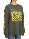 Graphic Print Long Sleeve T-Shirt Grey - GANNI - BALAAN 7