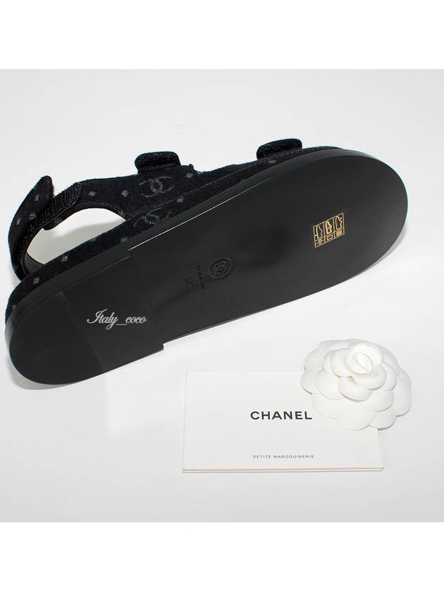 Sandals Printed Denim Black - CHANEL - BALAAN 10