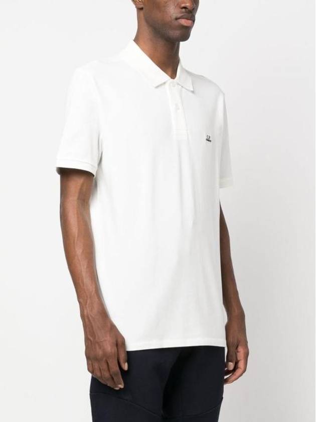 Stretch Piquet Regular Polo Shirt White - CP COMPANY - BALAAN 4