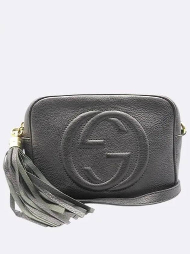 308364 Soho black color leather disco tassel decorated cross bag - GUCCI - BALAAN 1