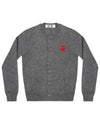 Heart Wappen Wool Cardigan Charcoal Grey - COMME DES GARCONS - BALAAN 2