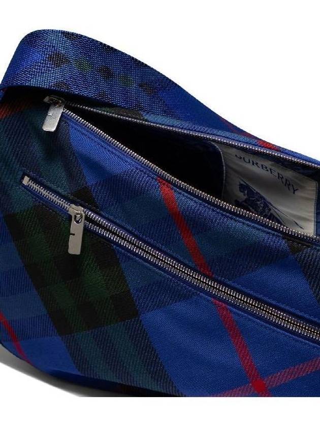 Shield Check Large Messenger Bag Blue - BURBERRY - BALAAN 6