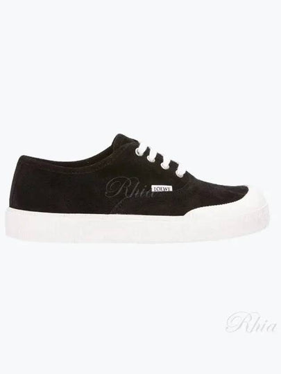 Terra Vulca Suede Low Top Sneakers Black - LOEWE - BALAAN 2