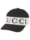 Lettering Banding Logo Ball Cap Black - GUCCI - BALAAN.