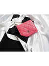 Classic Caviar CC Logo Card Half Wallet Pink Siamese Bone AP3178 - CHANEL - BALAAN 4