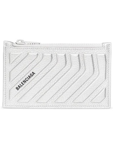 Logo Zipper Card Wallet Silver - BALENCIAGA - BALAAN 1