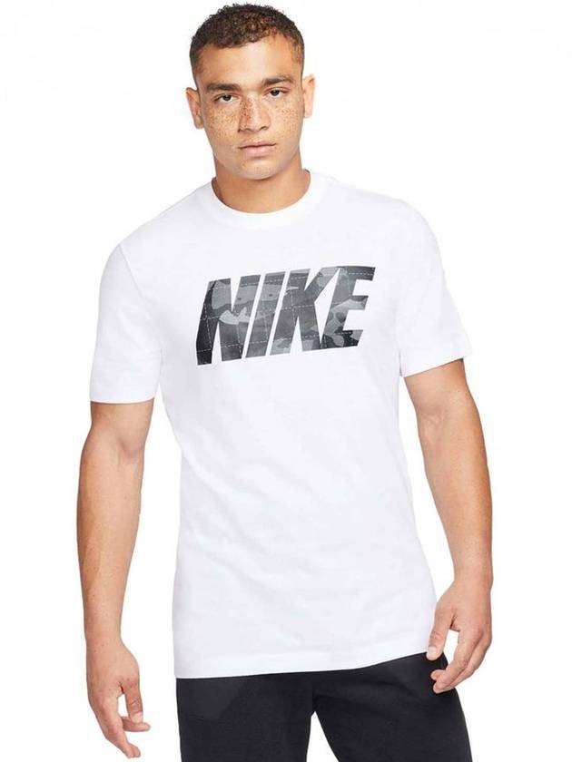 Men's Dri-Fit Camo Logo Short Sleeve T-Shirt White - NIKE - BALAAN 3