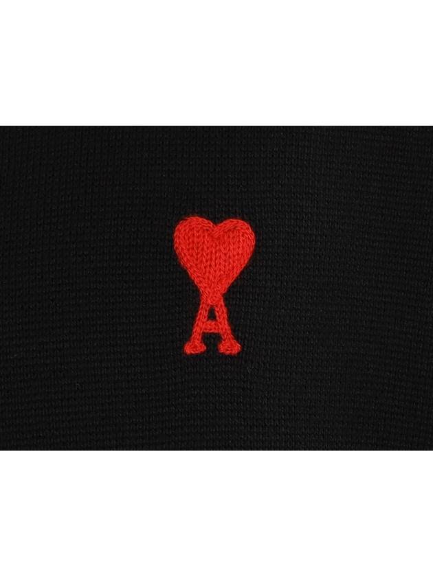 Heart Logo Patch Knit Top Black - AMI - BALAAN 7