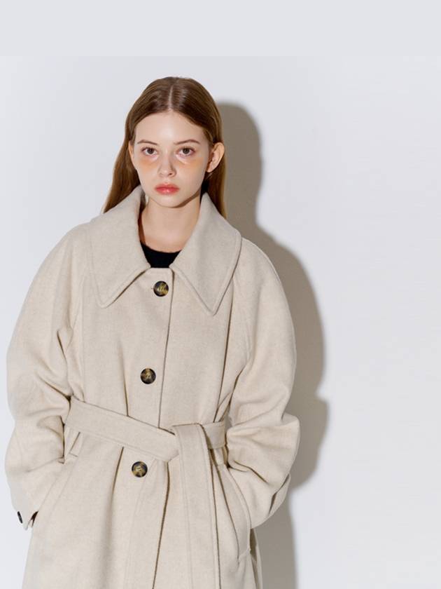 Wool Raglan Single Long Coat Oatmeal - OPENING SUNSHINE - BALAAN 3