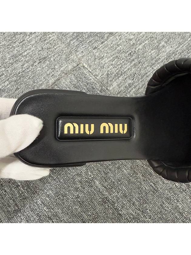 Matelasse Nappa Leather Slippers Black - MIU MIU - BALAAN 8