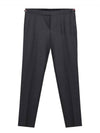 Low Rise Side Tab Wool Slacks Dark Grey - THOM BROWNE - BALAAN 2