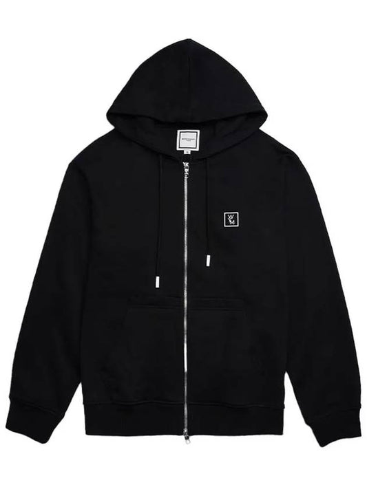 Men's Back Logo Cotton Zip Up Hoodie Black - WOOYOUNGMI - BALAAN 2