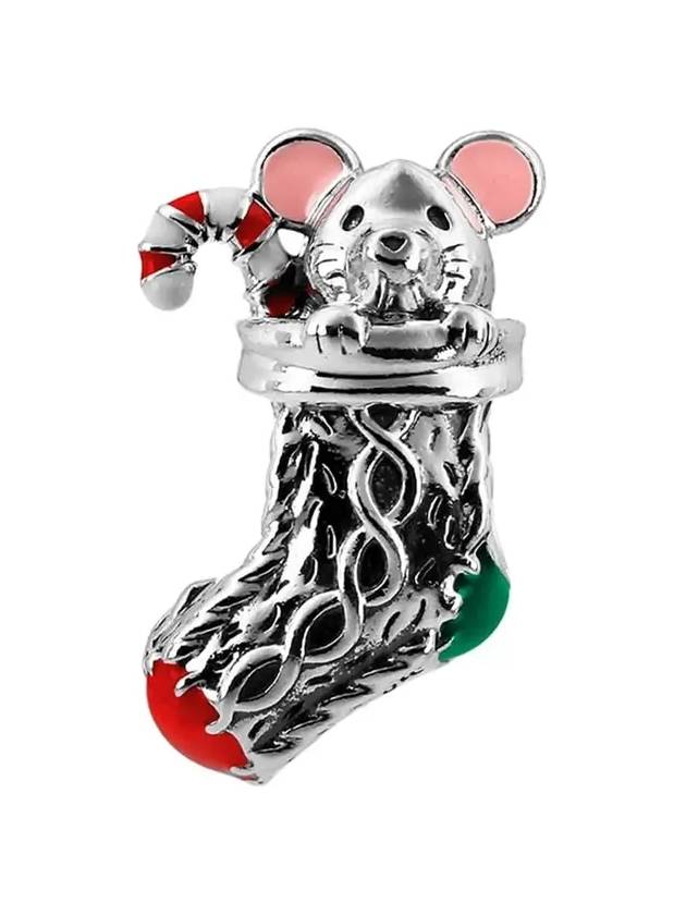 Festive Mouse Stocking Charm Silver - PANDORA - BALAAN 4