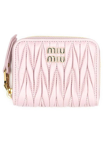 Matelasse Nappa Leather Coin Wallet Alabaster Pink - MIU MIU - BALAAN 1