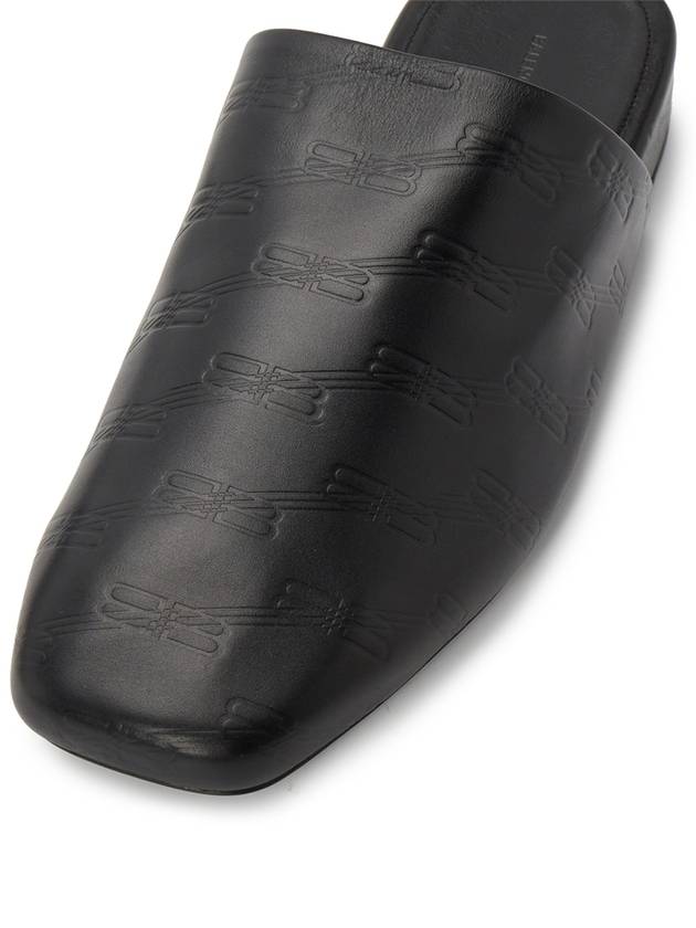 debossed logo leather slippers black - BALENCIAGA - BALAAN.