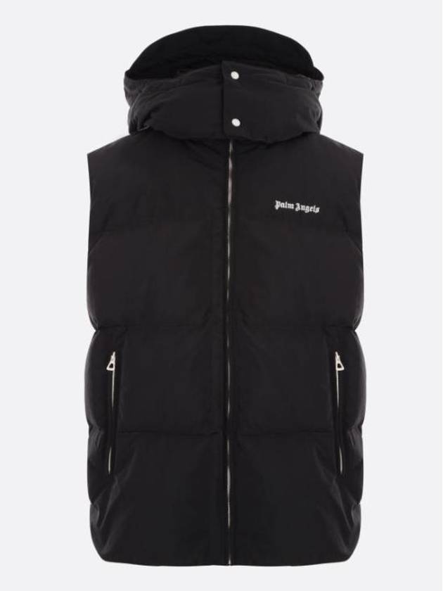 Classic Track Hooded Down Vest Black - PALM ANGELS - BALAAN 2