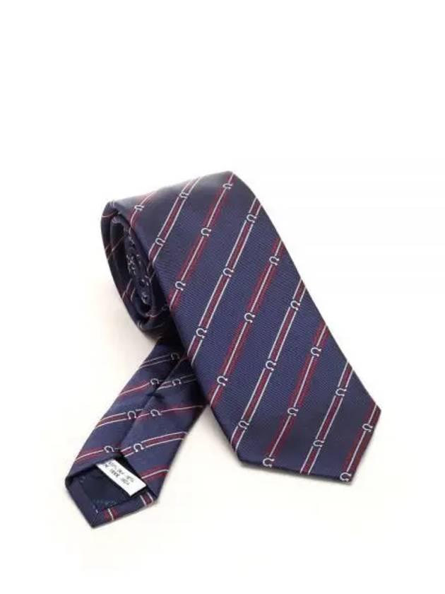 Gancini Print Silk Tie Blue - SALVATORE FERRAGAMO - BALAAN 2