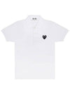 Heart Wappen Short Sleeve Polo Shirt White - COMME DES GARCONS PLAY - BALAAN 3