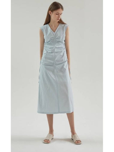 Ella shirring sleeveless sleeveless dress_blue - ARIFF - BALAAN 1