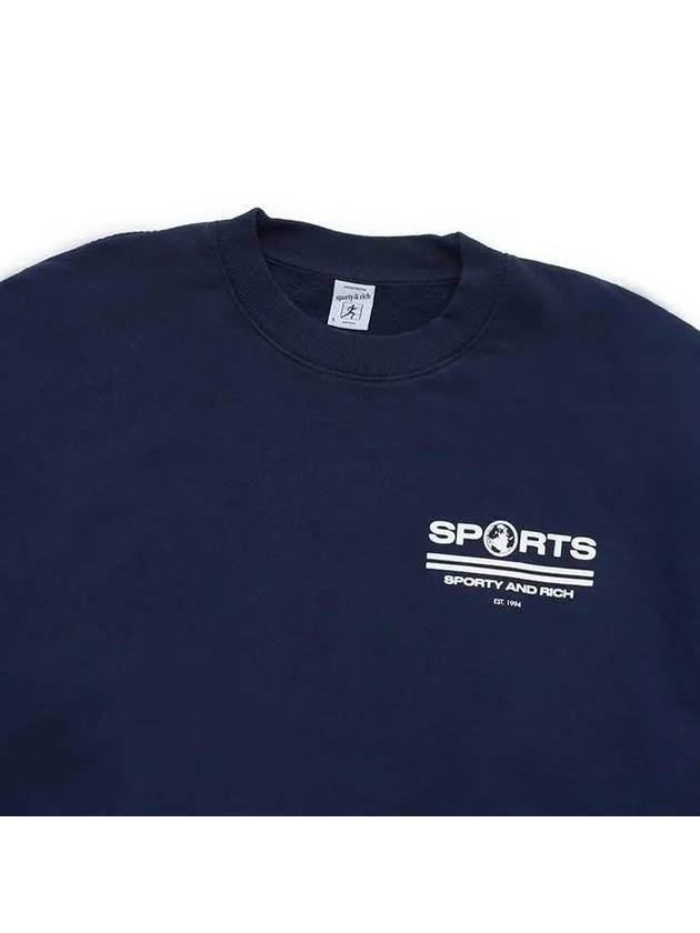 Sports Logo Crew Neck Sweatshirt Navy - SPORTY & RICH - BALAAN 5